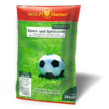 WOLF-Garten Sport- & Spielrasen LG 250 (f?r 250 m?, schnell nutzbar & trittfest, strapazierf?higer Rasen f?r Sport- & Spielpl?tze, Hausgarten, f?r all