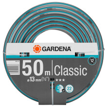 Gardena Classic Schlauch 13 mm (1/2 Zoll), 50 m ohne systemteile: Universeller Gartenschlauch aus robustem Kreuzgewebe, 22 bar Berstdruck, druck- und