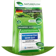 Rasensamen schnellkeimend Fr?hjahr 10kg 400qm - TEST SEHR GUT - Schnell wachsender Rasen Made in Germany - Premium Grassamen schnellkeimend - Rasensaa