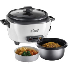 Russell Hobbs Reiskocher klein [medium] 0,8l inkl. Dampfgarer -Einsatz (Warmhaltefunktion, antihaftbeschichteter Gartopf, Reisl?ffel & Messbecher, Sch