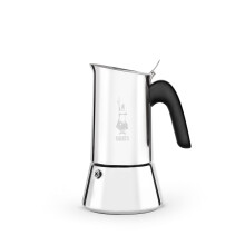 Bialetti - Neue italienische Espressomaschine Venus Induction aus Edelstahl, geeignet f?r alle Arten von Tellern, 4 Kaffeetassen (170 ml), Silber