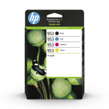 HP 953 (6ZC69AE) Original Druckerpatronen Multipack (1xBlau, 1xRot, 1xGelb, 1xSchwarz) f?r HP OfficeJet Pro 77xx, 82xx, 87xx