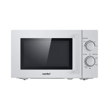 Comfee CMSN 20 si Mikrowelle / Solo-Mikrowelle mit 5 Leistungsstufen/ Innenbeleuchtung/ easy Defrost/360?Drehteller / Zwei Drehregler/20L/700W/ Silber