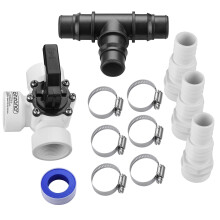 Monzana? Bypass Set Pool 12-teilig 3 Wege Ventil Anschluss ? 32/38mm Schlauchschellen Sandfilteranlagen Poolheizung W?rmepumpe Solarheizung