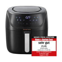Russell Hobbs Hei?luftfritteuse L 4L Rapid AirFryer [sehr kleines Geh?use/7 Kochfunktionen/10 Programme] SatisFry (sp?lmaschinenfest, max 220?C, Fritt