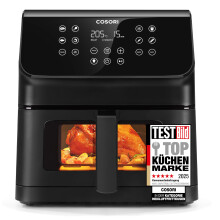 COSORI Airfryer, Hei?luftfritteuse 6,2L mit Sichtfenster und Shake Reminder, 12-in-1 Heissluftfritteuse, Fritteuse 85 Prozent weniger Fett, 50 Rezepte