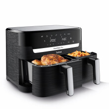 Tefal Dual Easy Fry Hei?luftfritteuse Doppelkammer, 5,2/3,1 L Fassungsverm?gen, zwei unabh?ngige Schubladen, 7 automatische Programme, energiesparend,