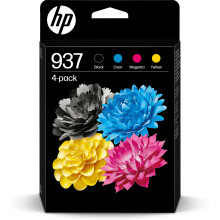 HP 937 (6C400NE) Multipack Original Druckerpatrone, Schwarz + Farben, 1xSchwarz, 1xCyan, 1xMagenta, 1xGelb f?r OfficeJet Pro 9720e; 9730e All-in-One G