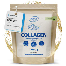 Collagen Pulver 1 KG - Bioaktives Kollagen Hydrolysat Peptide, Eiwei?-Pulver Geschmacksneutral, Wehle Sports Made in Germany Kollagen Typ 1, 2 & 3 Lif
