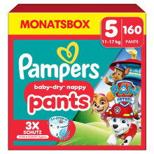 Pampers Baby-Dry Pants Paw Patrol Edition Gr??e 5, 160 Windeln, 11kg-17kg, 360? Passform hilft, Auslaufen zu verhindern