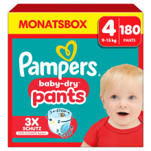 Pampers Baby-Dry Pants Gr??e 4, 180 Windeln, 9kg-15kg, 360 Grad Celsius Passform hilft, Auslaufen zu verhindern
