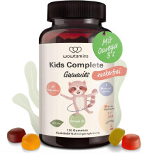wowtamins Kids Complete zuckerfrei - Vegane Multivitamin Gummies mit Omega 3 (30-Tage-Vorrat) - Vitamine f?r Kinder - Nahrungserg?nzungsmittel f?r das