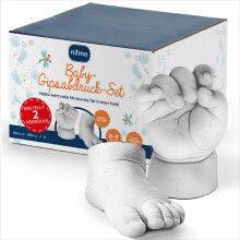 Niimo? 3D Gipsabdruck Baby Hand und Fu? - Hautfreundliches & Detailgetreues Fu?abdruck & Handabdruck Set, Baby Geschenk, Neugeborenen Geschenk, 0-9 Mo