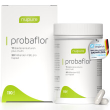 Nupure? Probaflor mit 345 Mrd KBE/g*, 110 Kapseln mit 11 Spezielle Bakterienst?mme, Mit Inulin und Lactobacillus salivarius SP2, Besser gesch?tzt dank