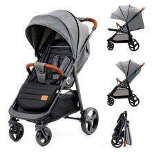 Kinderkraft GRANDE PLUS Kinderkraft buggy von Geburt bis 22 kg, Zusammenklappen mit einer Hand, Liegeposition, gro?es Verdeck mit Fenster, alle 4 R?de