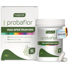 Nupure? Probaflor MAX SPEKTRUM N95 600 Mrd.KBE/gr 95 Bakterienst?mme gr??tes Bakterienstamm-Spektrum, mit Lactobacillus, Inulin & Bifidobakterien, 95