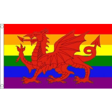 (5' x 3' - 150cm x 90cm) Rainbow Pride Wales LGBTQ+ Polyester Flag