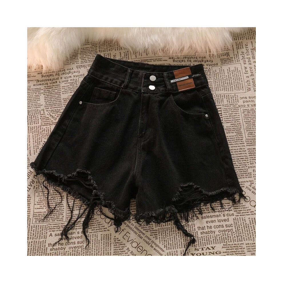 (Denim Shorts,120cm/47.24in)Ensemble deux pièces été fille tendance avec polo rayé élégant et short en denim