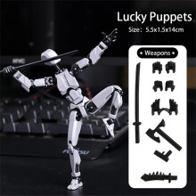 (G-grey) Titan 13 Action Figures T13 Figure 3D Printed Multi-Jointed Movable Lucky 13 Action Figure