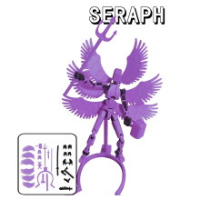 (ΜΩΒ-14 cm) Lucky 13 Figure Toys Dummy 3D Printed six Winged Angel Movable Shapeshift Robot Model