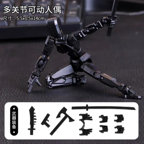(Μαύρο) 3D Printed Multi-Jointed Movable Shapeshift Robot Action Figure με πλήρη άρθρωση