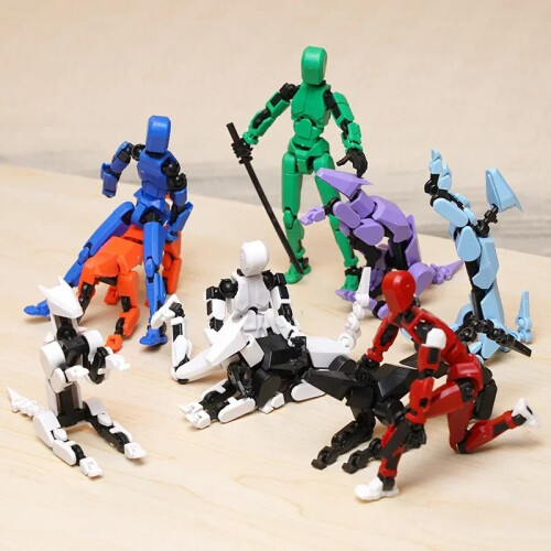 (Διαφανές ροζ) 3D Printed Multi-Jointed Movable Shapeshift Robot Action Figure με πλήρη 2