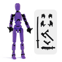 (μωβ) DIY Luminous T13 Multi-Jointed Movable Shapeshift Robot 3D Printed Mannequin Lucky robot and