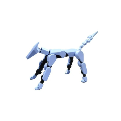 (μπλε σκύλος) DIY Luminous T13 Multi-Jointed Movable Shapeshift Robot 3D Printed Mannequin Lucky