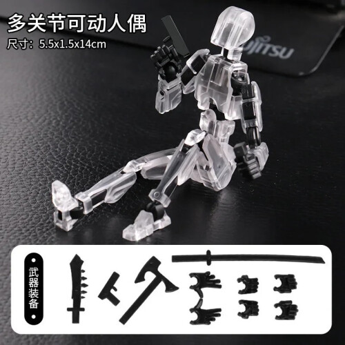 (Διαφανές λευκό) 3D Printed Multi-Jointed Movable Shapeshift Robot Action Figure με πλήρη