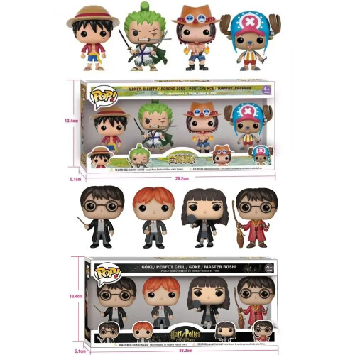(A7-χωρίς κουτί) 4 τμχ/σετ Φιγούρα POP Χάρι Πότερ One Piece Luffy Chopper 2