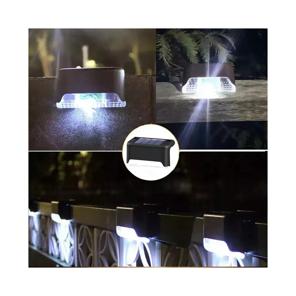 (Coque noire - Blanc - 4 pièces) Lampes solaires de terrasse, lampes d'extérieur étanches à LED, compatibles