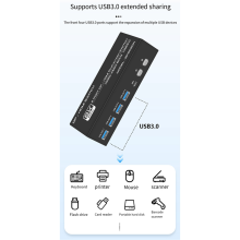 Διακόπτης KVM 8K 60Hz DP/-συμβατός με USB 3.0 για 2 οθόνες, βύσμα EU