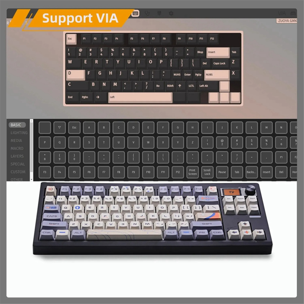 GMK87 Mechanical Keyboard KIT With Display Screen RGB Backlit white-image-OPC-PGZWG9W-NEW