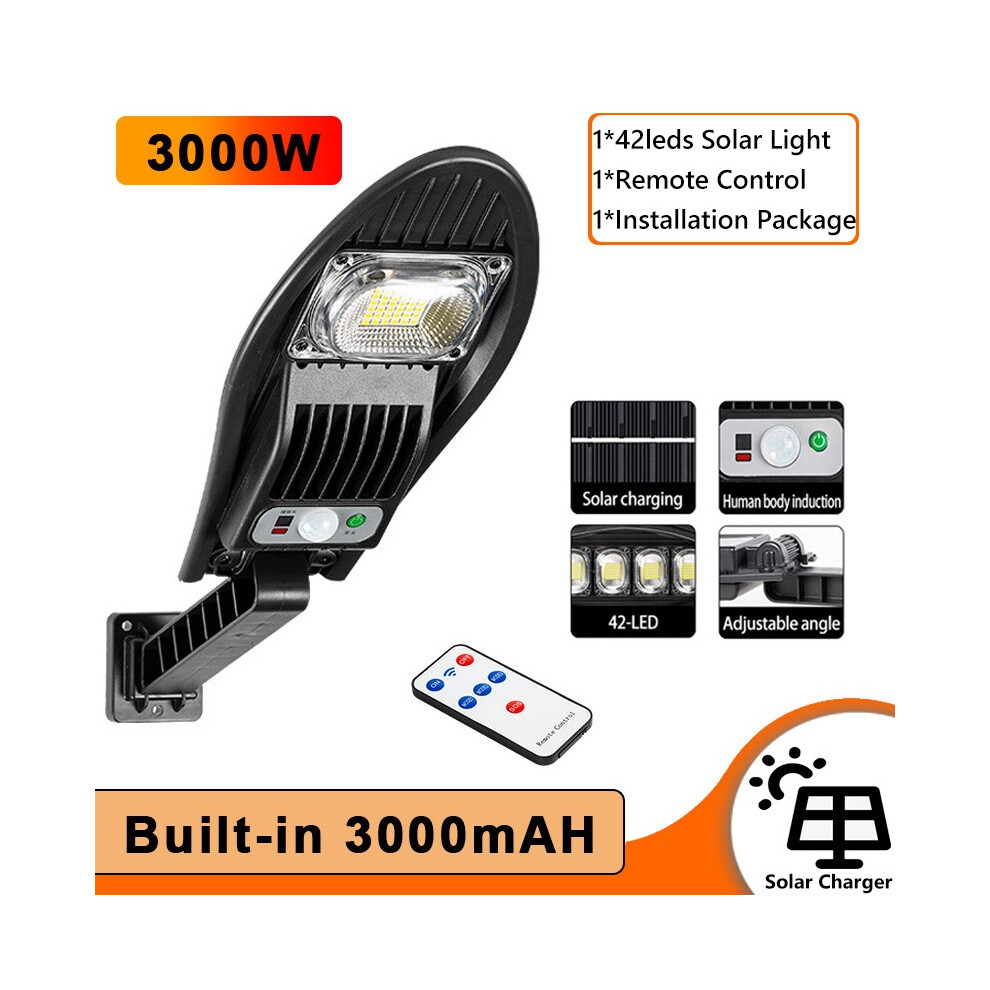 (Lampe solaire 42LED-1) Lampadaire solaire d'extérieur 10 000 W, étanche, compatible LED, angle réglable,