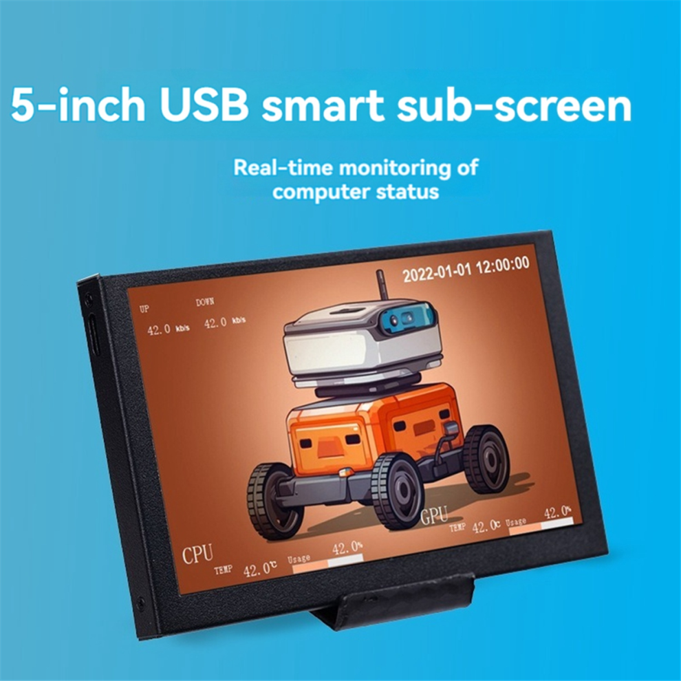5-Inch Usb-C Sub-Screen Chassis Ips Computer Graphics Chassis Black 4853809374102