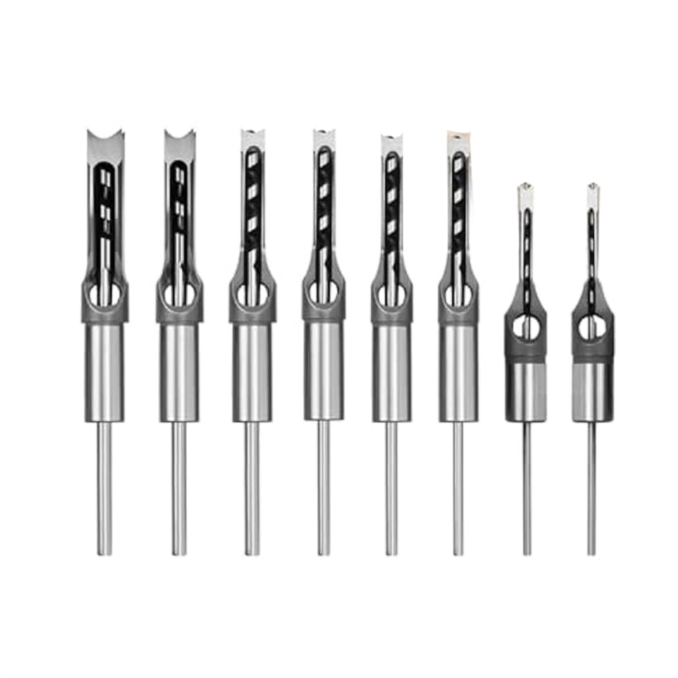 8Pcs Woodworking Square Hole Drill Bits,Wood Mortising Chisel 4853809375314