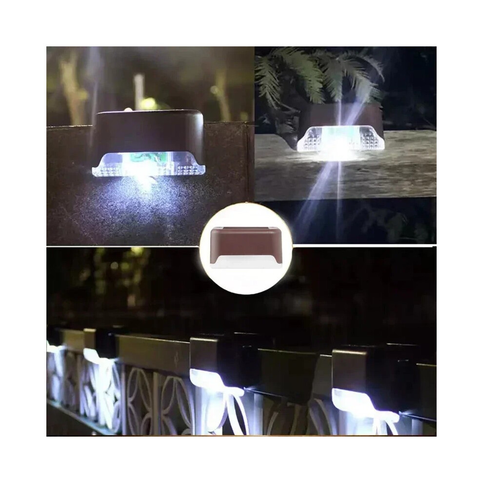 (Coque marron-Blanc-8 pièces) Lot de 32 lampes solaires pour terrasse, éclairage d'extérieur étanche