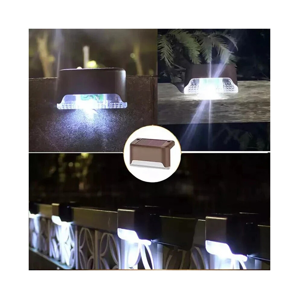 (Coquille marron-blanc) Lot de 12 lampes solaires pour terrasse, éclairage d'extérieur étanche à LED,