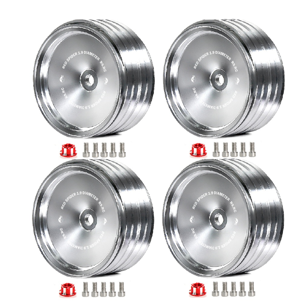 4Pcs 1.9 Inch Retro Mirror Wheel Hub For SCX10 -4 RC Car Silver A-image-OPC-PGZWJBY-NEW