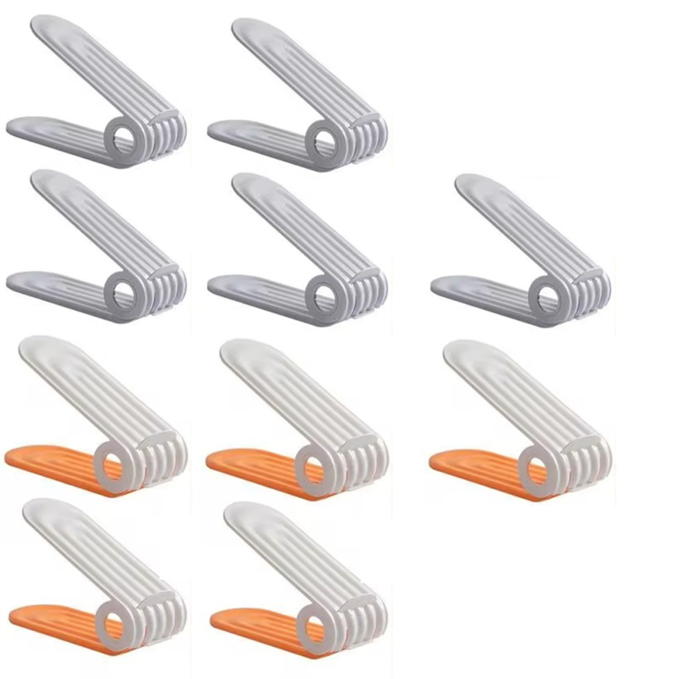 Shoe Slots Organizer 2 Levels Adjustable Space Savers 10 Shoe Holder-image-OPC-PGZWKMD-NEW