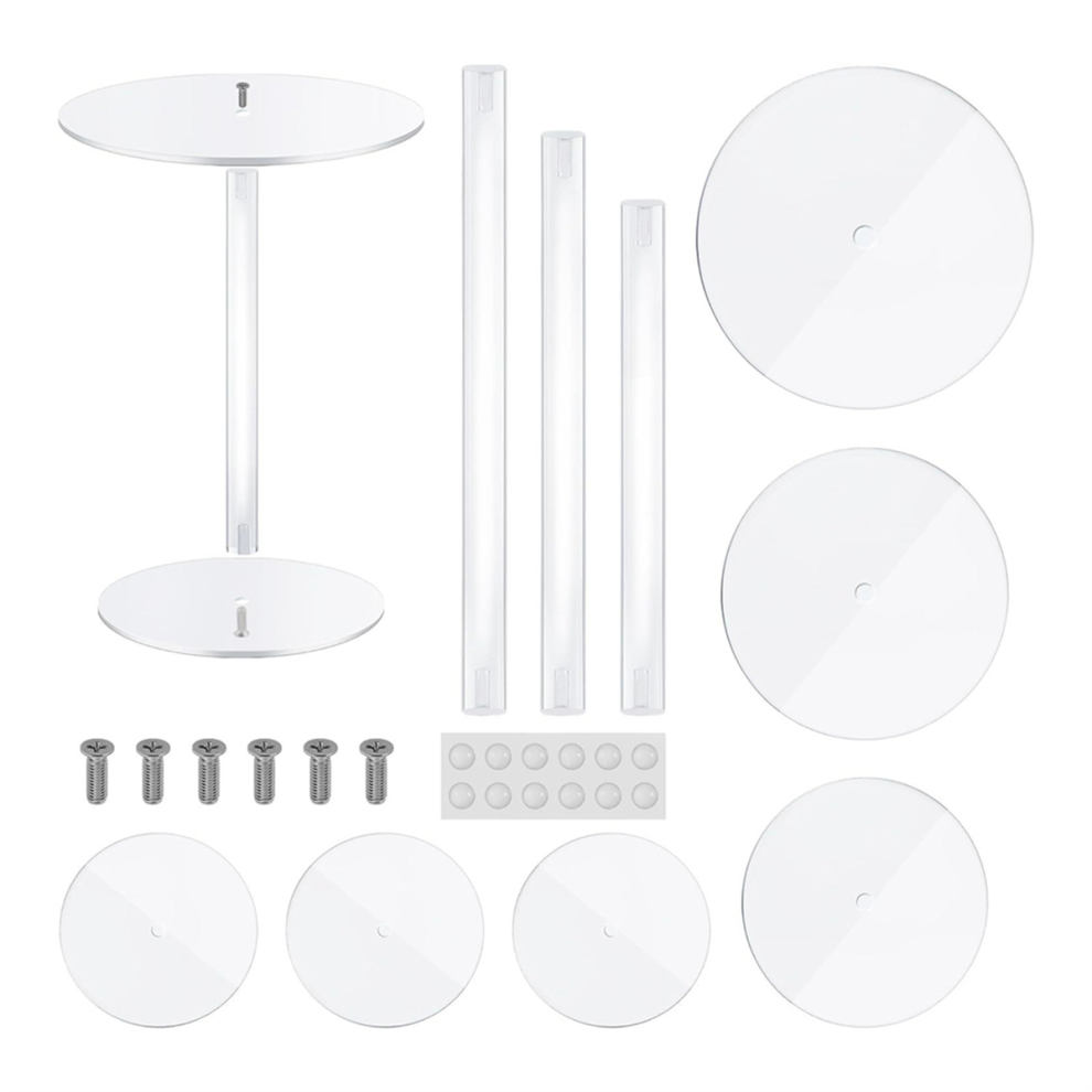 Alzata Per Torta Rotonda In Acrilico Trasparente Da 3 Pezzi Per Tavolo Da Dessert