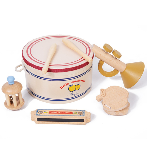 Neutral Color Percussion Set Natural Wooden Percussion Instruments