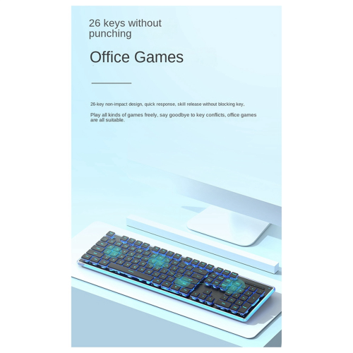 Wired Mechanical Keyboard LED Silent Keyboard Gaming Keyboard B 2