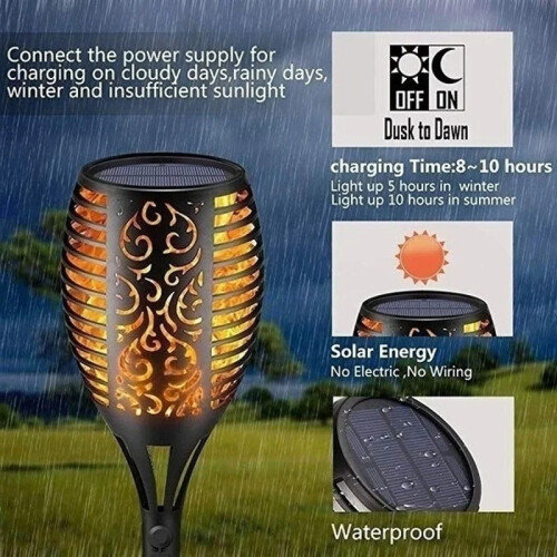 (1PC)1-12PCS 12LED Solar Flame Φωτιστικό Φως που τρεμοπαίζει Αδιάβροχο 2