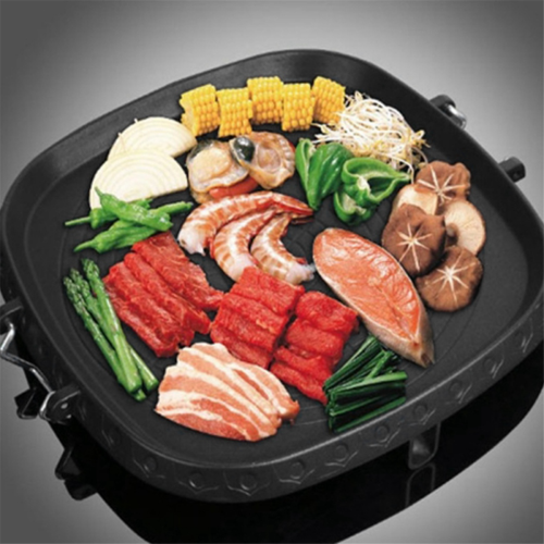 BBQ Grill Pan Κορεατικό Στυλ Τετράγωνο Πιάτο BBQ για το Σπίτι, Εξωτερική Μαγειρική 2