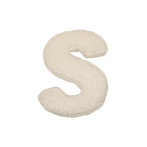 Almofada decorativa com letras do alfabeto e almofadas S