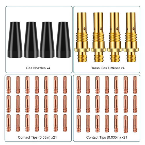 Accessoires De Remplacement Pour Torche MIG FC90 - Embouts, Buse, Diffuseur - Laiton Et ABS - Neuf - Kit Générique