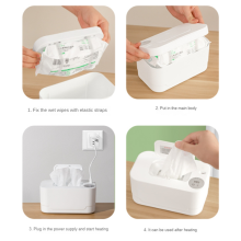 Dry Portable Baby Wipes Dispenser Warmer for Home Baby Nursery White
