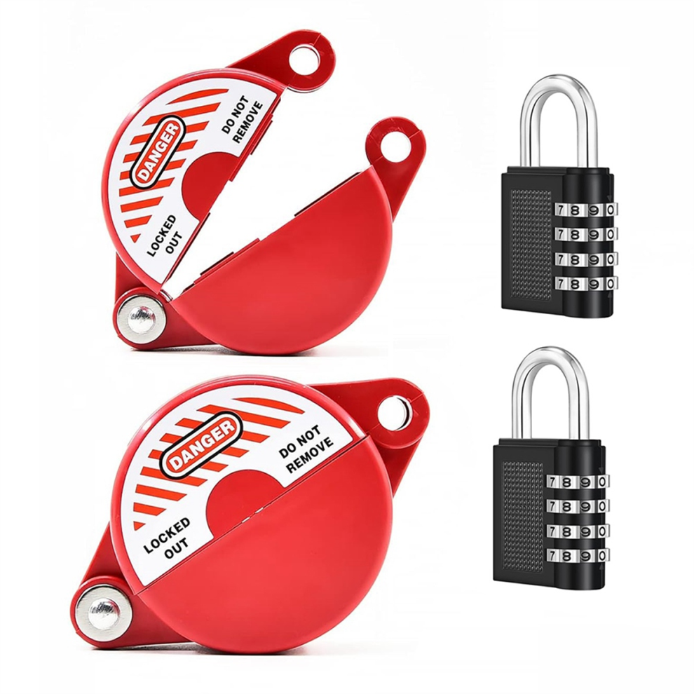 2Pack Gate Valve Lockout Device With Coded Lock Water Spigot Lock 4852522468006