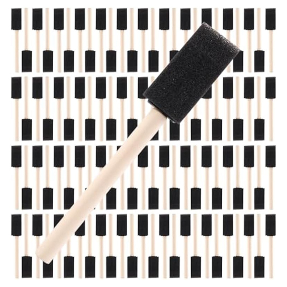 1 Inch Schuimverfkwasten, 100 Stuks Schildersponzen - Schuimkwasten-image